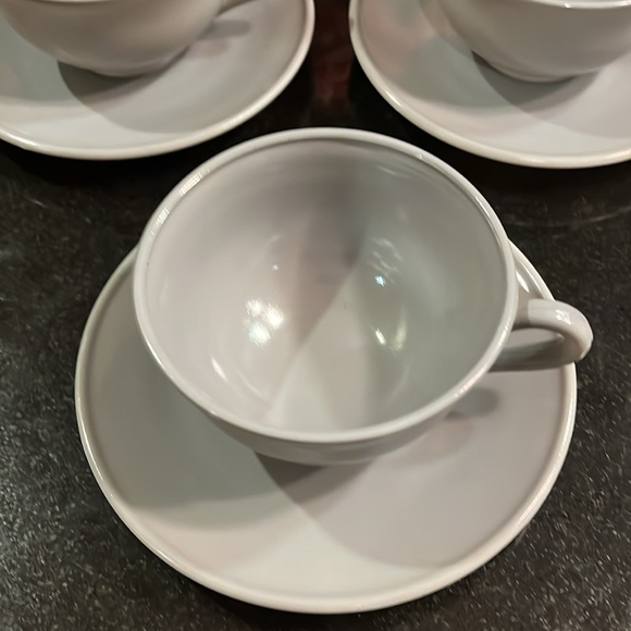 Hazel Atlas Ovide Grey Platonite - Cup and Saucer - (Set of 3) - Picture 2 of 5